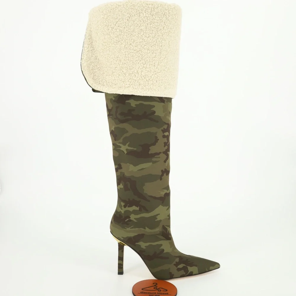 GOOD AMERICAN High Kickstand Over The Knee Boots With Sherpa‎